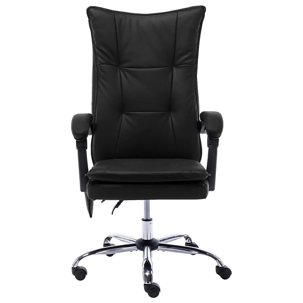 Chaise de bureau de massage 64 x 68 x 120 cm noir similicuir – vue de face