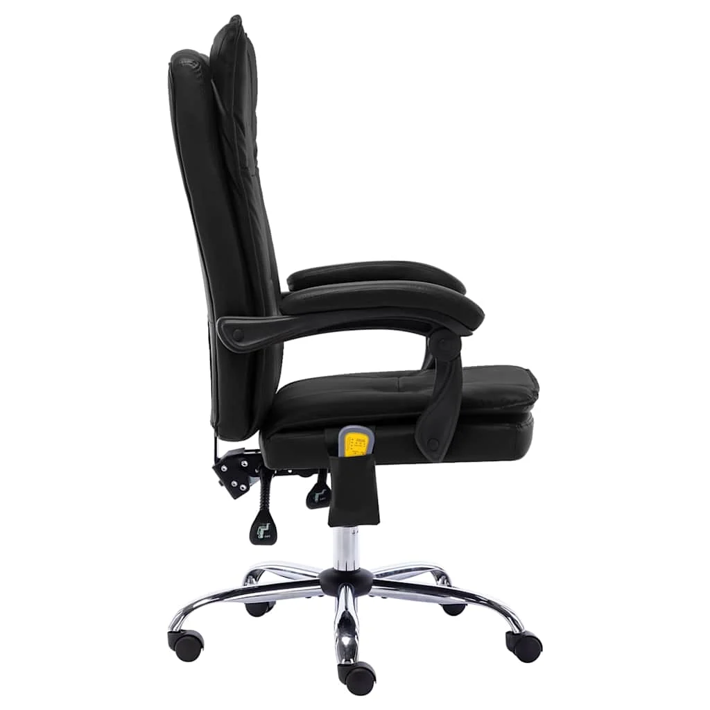 Chaise de bureau de massage 64 x 68 x 120 cm noir similicuir – vue de côté