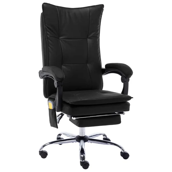 Chaise de bureau de massage 64 x 68 x 120 cm noir similicuir – modèle 2 – vue d’ensemble