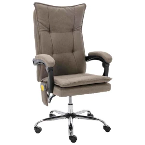Chaise de bureau de massage 64 x 68 x 120 cm taupe tissu – vue d’ensemble