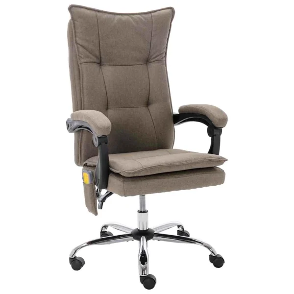 Chaise de bureau de massage 64 x 68 x 120 cm taupe tissu – vue d’ensemble