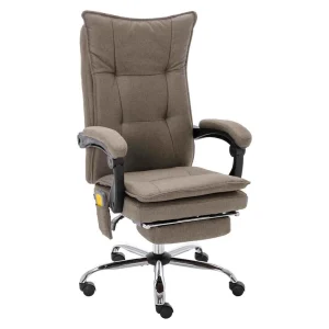 Chaise de bureau de massage 64 x 68 x 120 cm taupe tissu – modèle 2 – vue d’ensemble