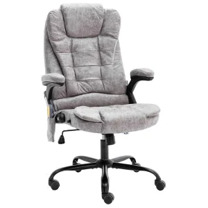 Chaise de bureau de massage 67 x 71 x 119 cm gris clair similicuir daim – vue d’ensemble