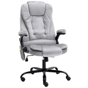 Chaise de bureau de massage 67 x 71 x 119 cm gris clair velours – vue d’ensemble