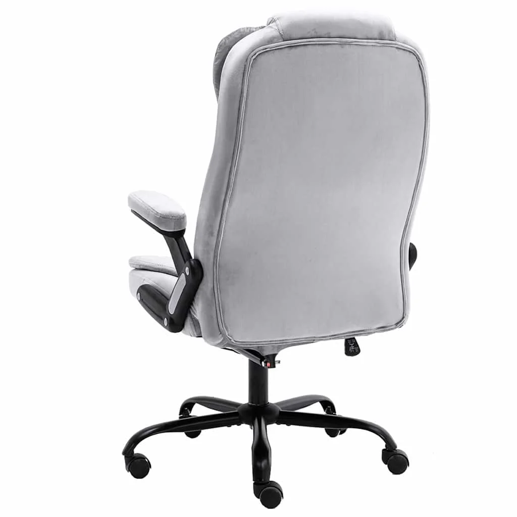 Chaise de bureau de massage 67 x 71 x 119 cm gris clair velours – vue de côté