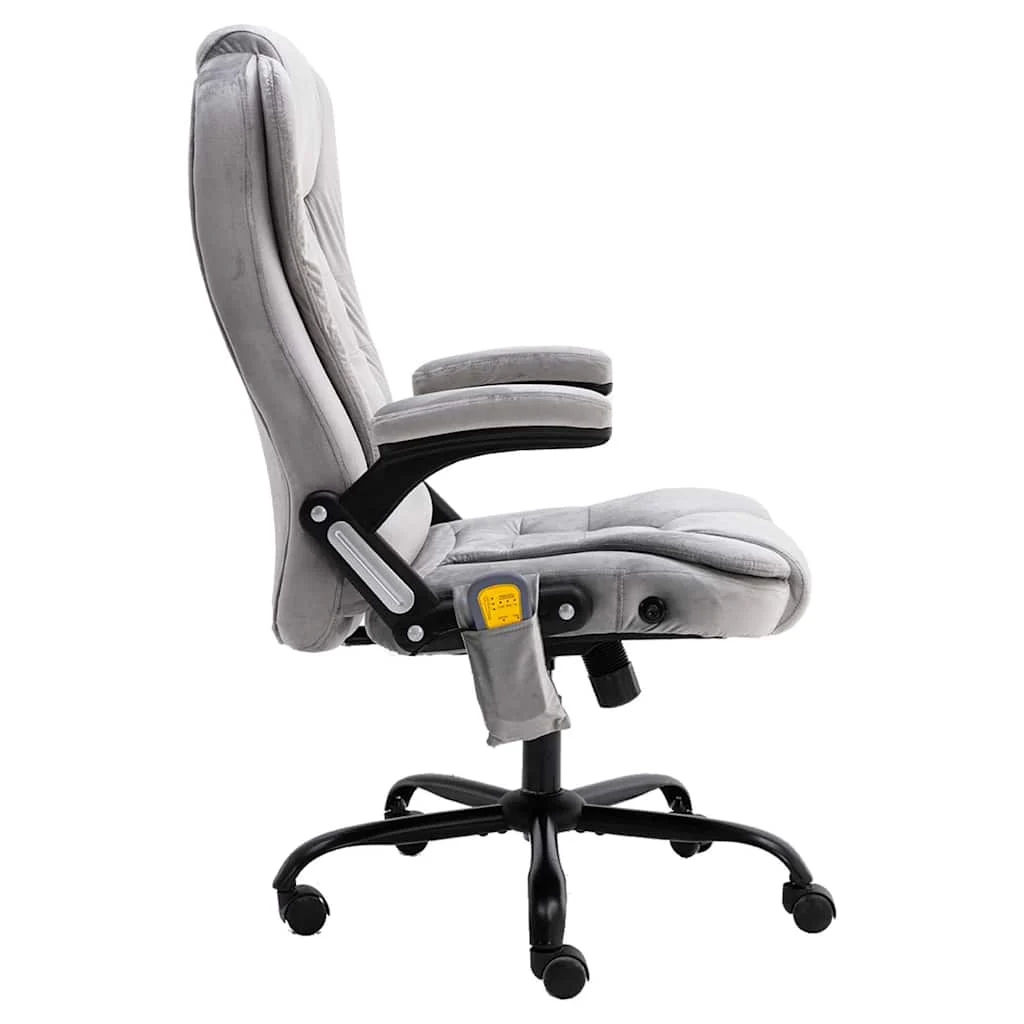 Chaise de bureau de massage 67 x 71 x 119 cm gris clair velours – vue de détail