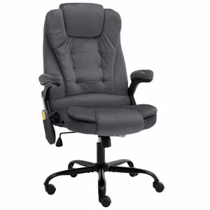 Chaise de bureau de massage 67 x 71 x 119 cm gris foncé velours – vue d’ensemble