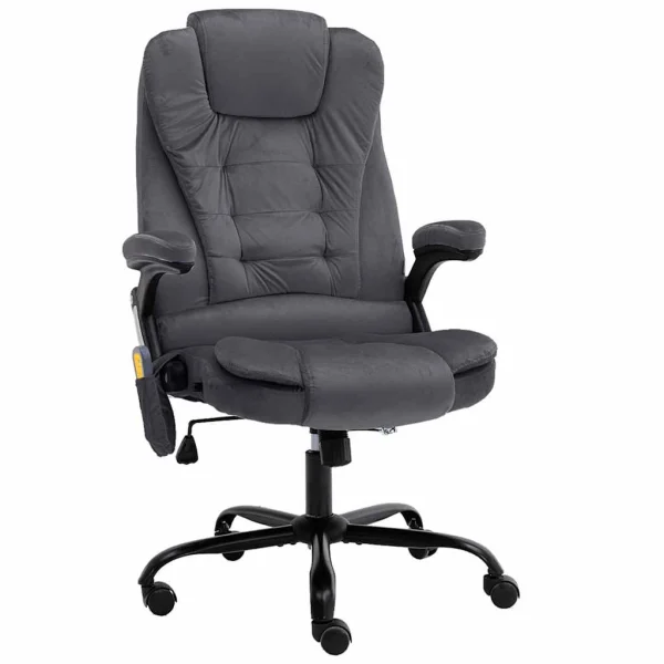 Chaise de bureau de massage 67 x 71 x 119 cm gris foncé velours – vue d’ensemble
