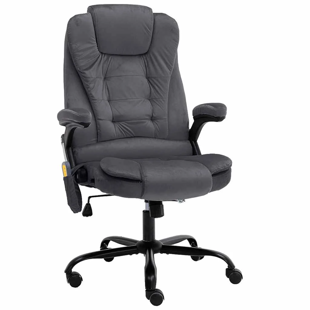 Chaise de bureau de massage 67 x 71 x 119 cm gris foncé velours – vue d’ensemble