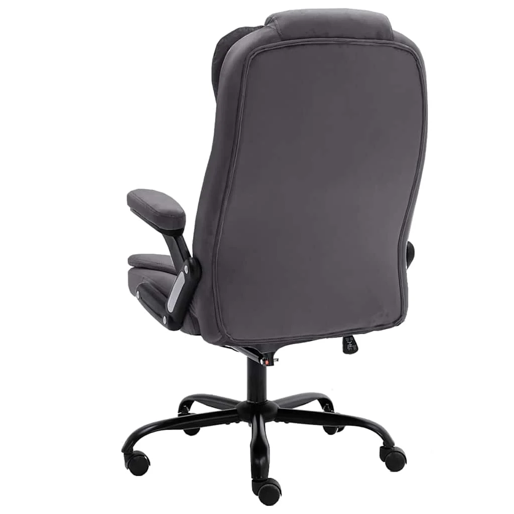 Chaise de bureau de massage 67 x 71 x 119 cm gris foncé velours – vue de côté