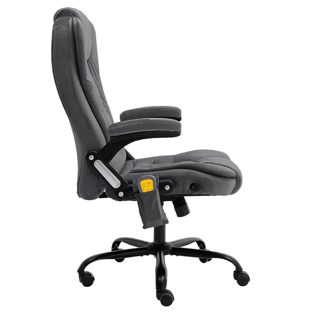 Chaise de bureau de massage 67 x 71 x 119 cm gris foncé velours – vue de détail