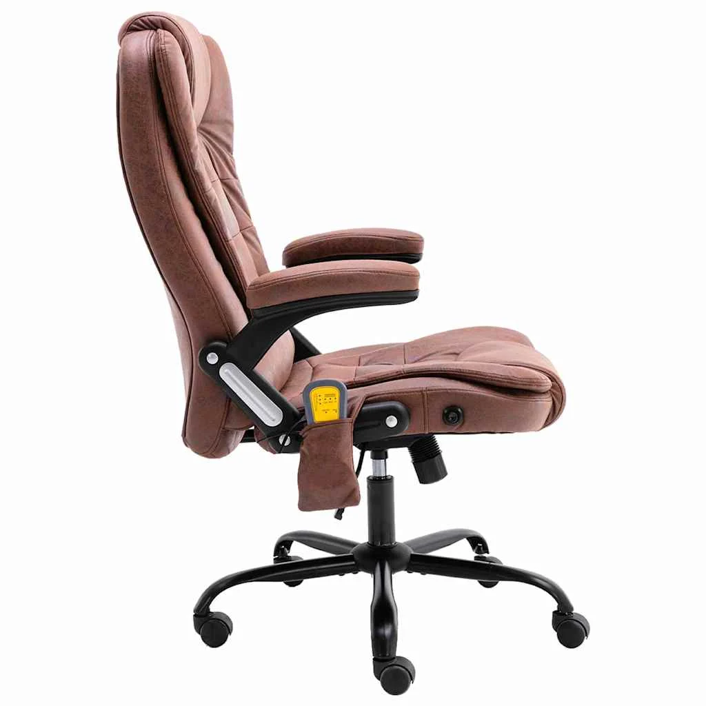 Chaise de bureau de massage 67 x 71 x 119 cm marron clair similicuir daim – vue de détail