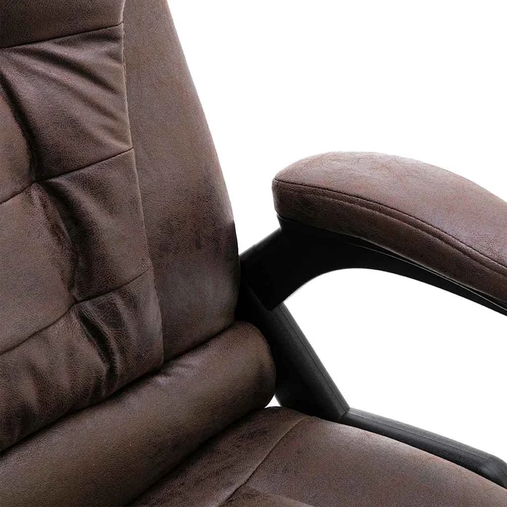 Chaise de bureau de massage 67 x 71 x 119 cm marron foncé similicuir daim – vue en situation