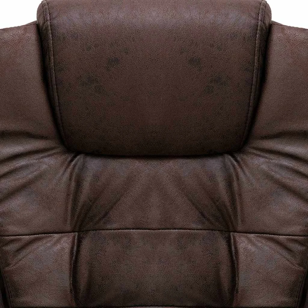 Chaise de bureau de massage 67 x 71 x 119 cm marron foncé similicuir daim – vue de dessus