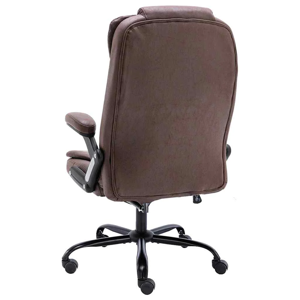 Chaise de bureau de massage 67 x 71 x 119 cm marron foncé similicuir daim – vue de côté
