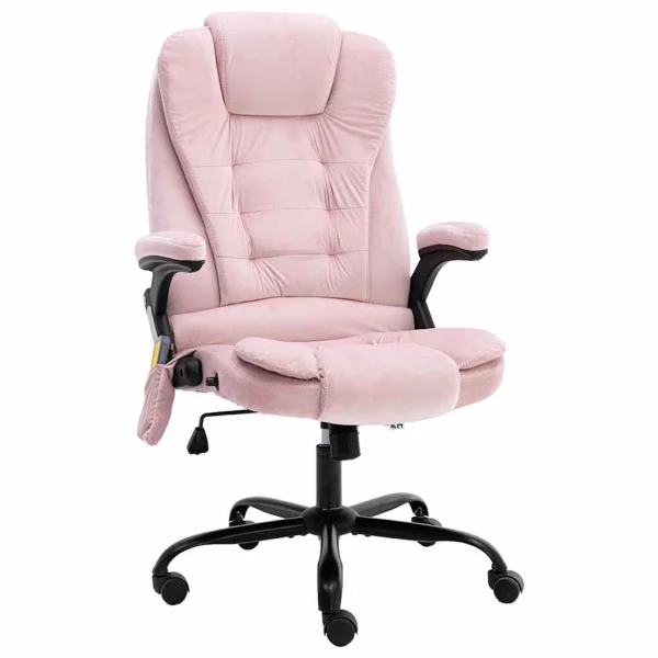 Chaise de bureau de massage 67 x 71 x 119 cm rose velours – vue d’ensemble