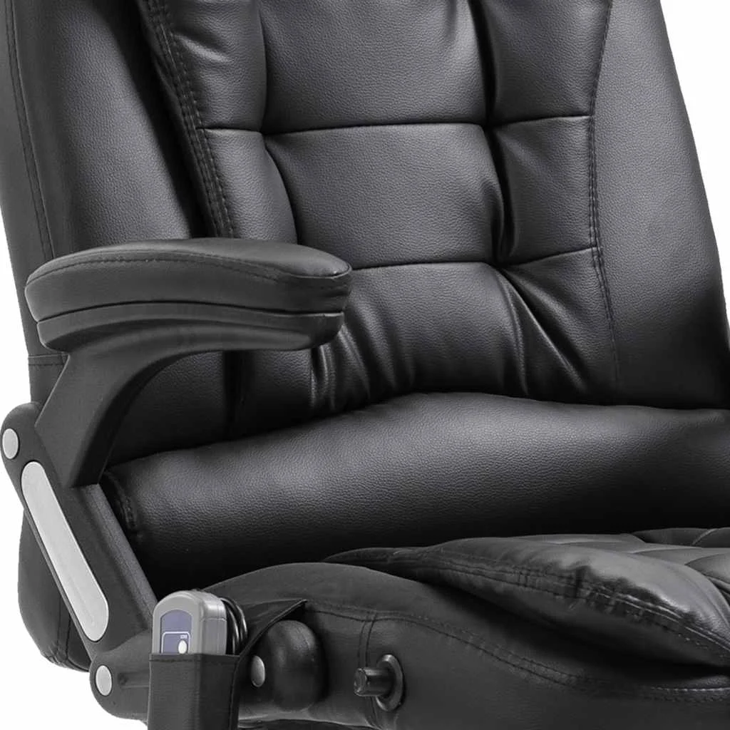 Chaise de bureau de massage noir similicuir – vue de dessus