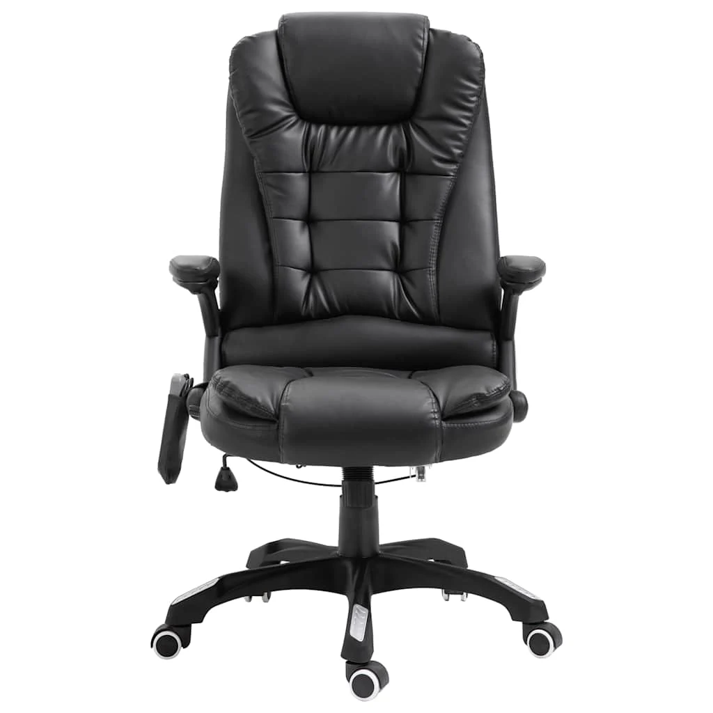 Chaise de bureau de massage noir similicuir – vue de face