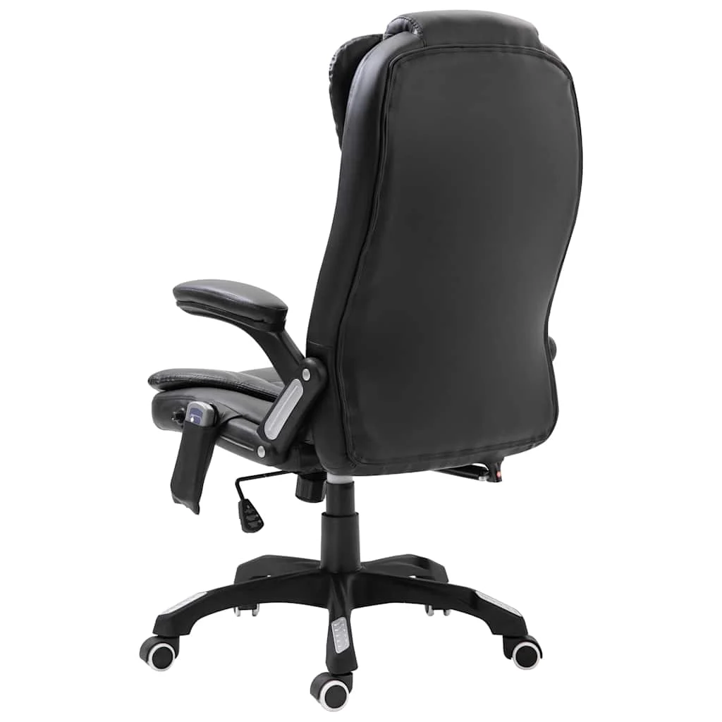 Chaise de bureau de massage noir similicuir – vue de côté