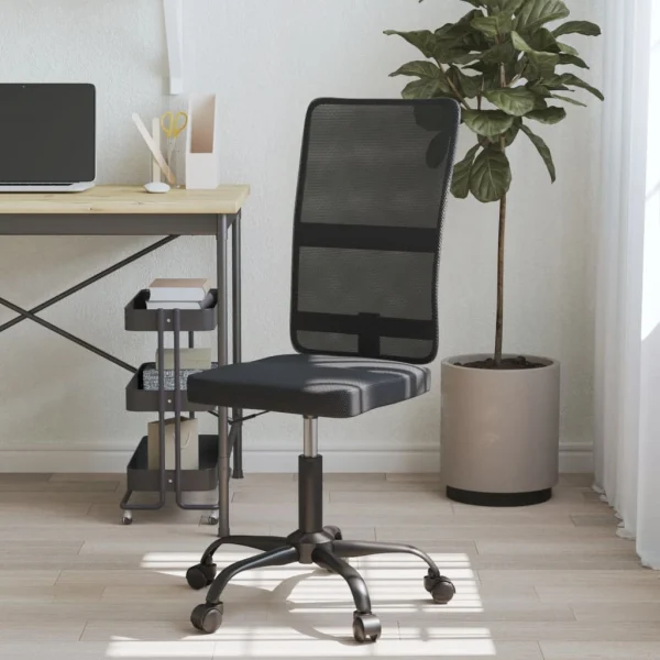 Chaise de bureau noir maille – vue d’ensemble
