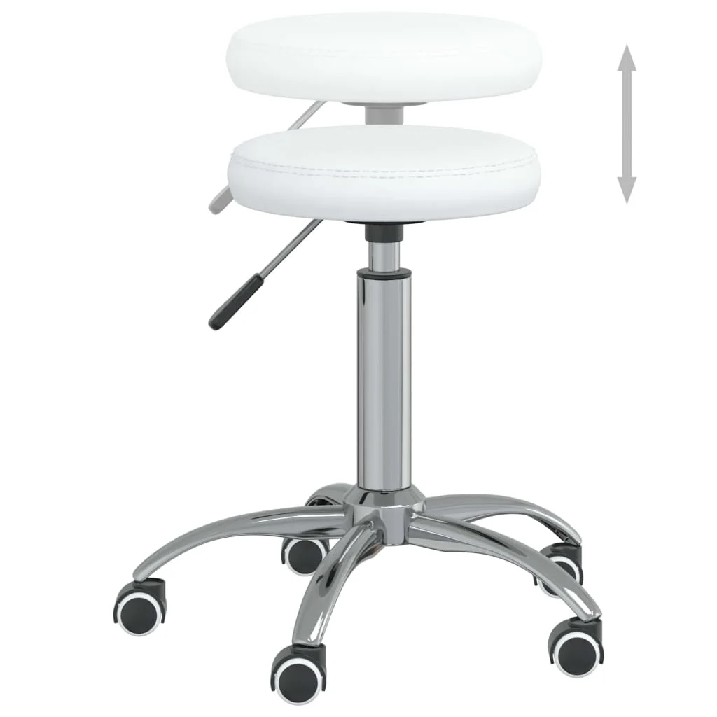 Chaise de bureau pivotante 31 x 54 cm blanc similicuir – vue de dessus