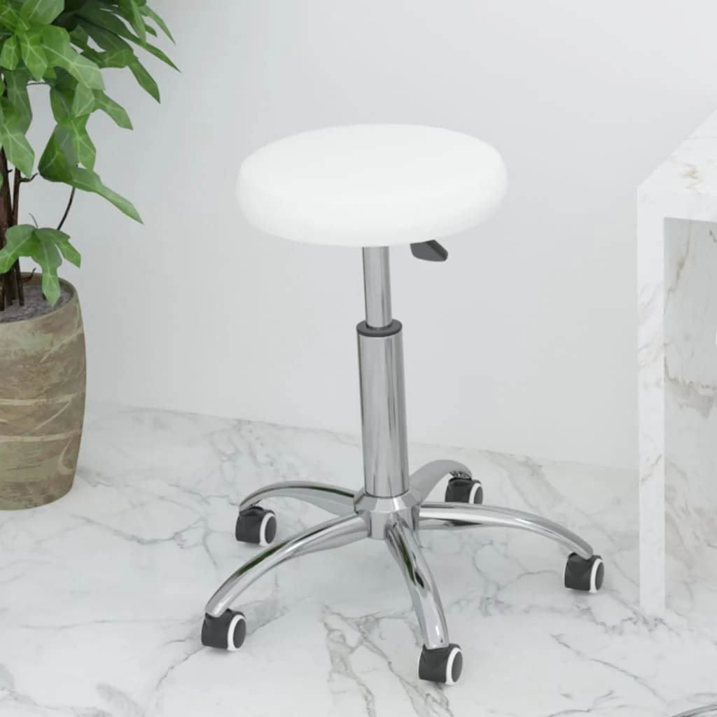 Chaise de bureau pivotante 31 x 54 cm blanc similicuir – vue d’ensemble