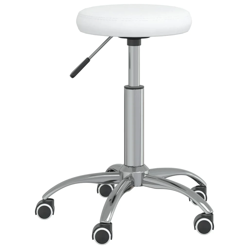 Chaise de bureau pivotante 31 x 54 cm blanc similicuir – vue de face