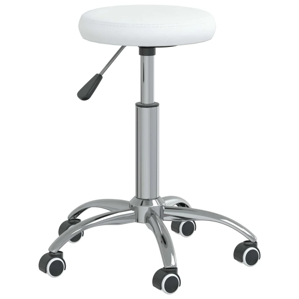 Chaise de bureau pivotante 31 x 54 cm blanc similicuir – vue de côté