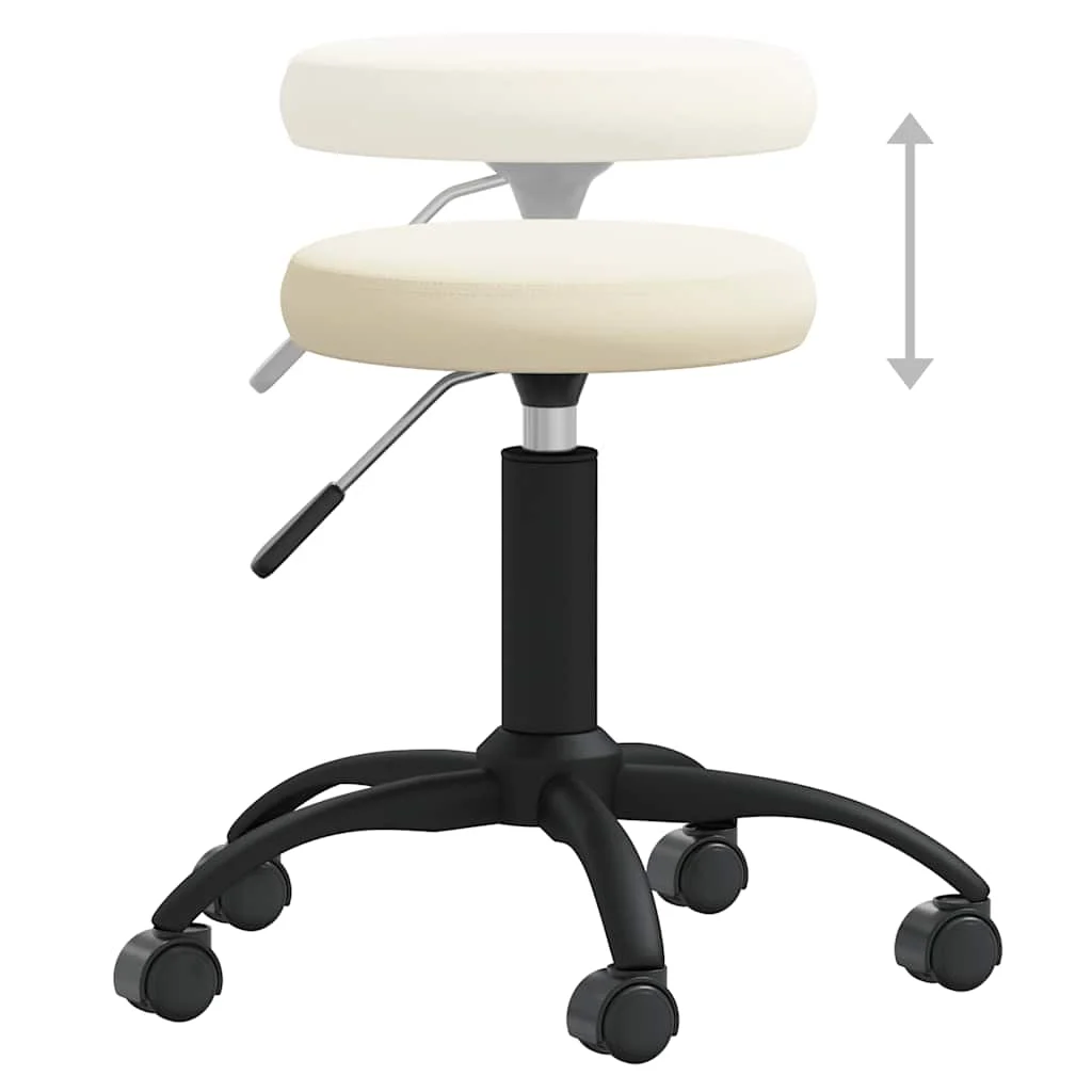 Chaise de bureau pivotante 31 x 54 cm crème velours – vue de dessus