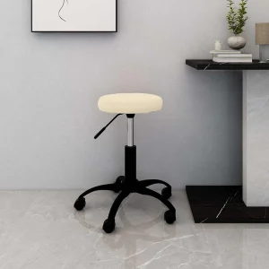 Chaise de bureau pivotante 31 x 54 cm crème velours – vue d’ensemble