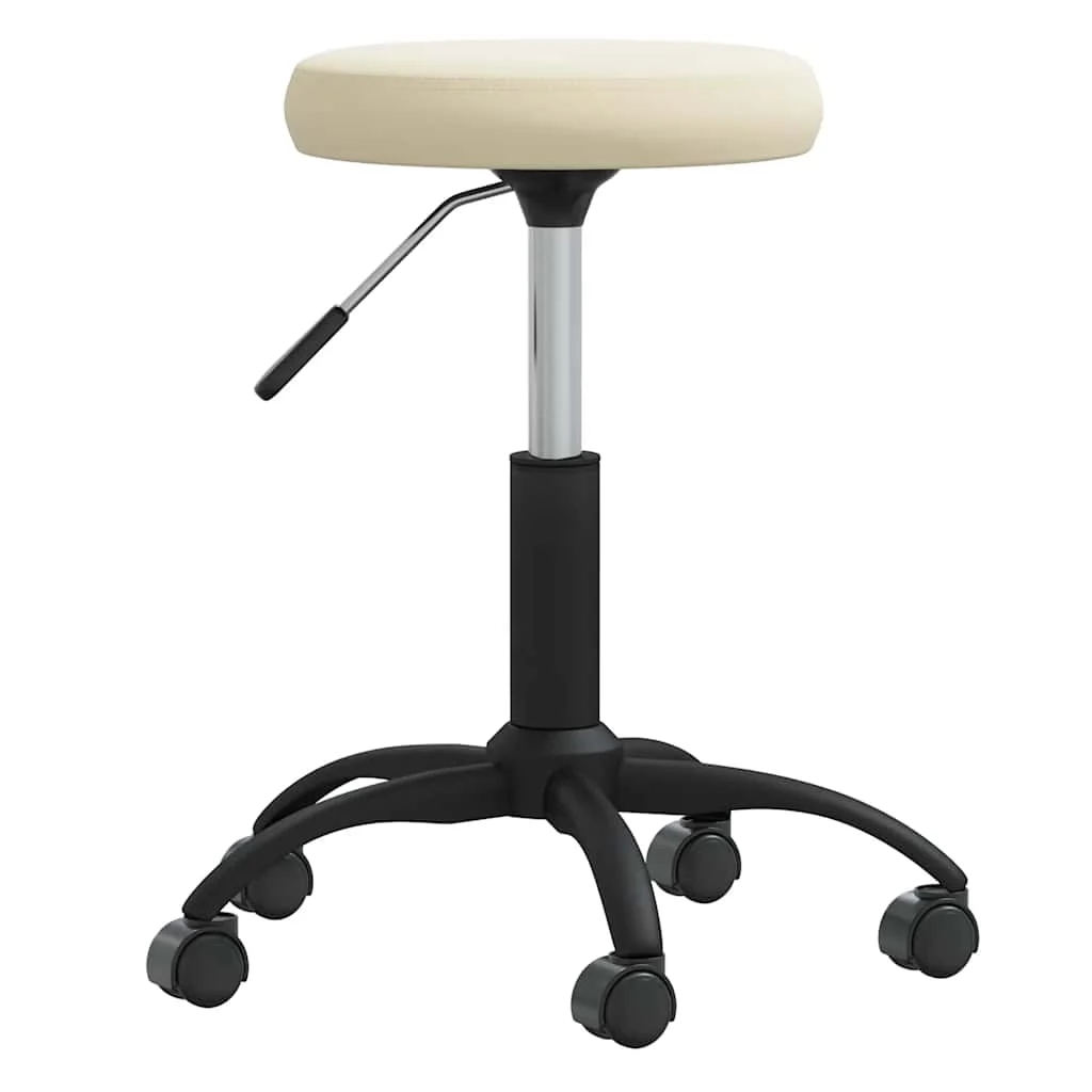 Chaise de bureau pivotante 31 x 54 cm crème velours – vue de face