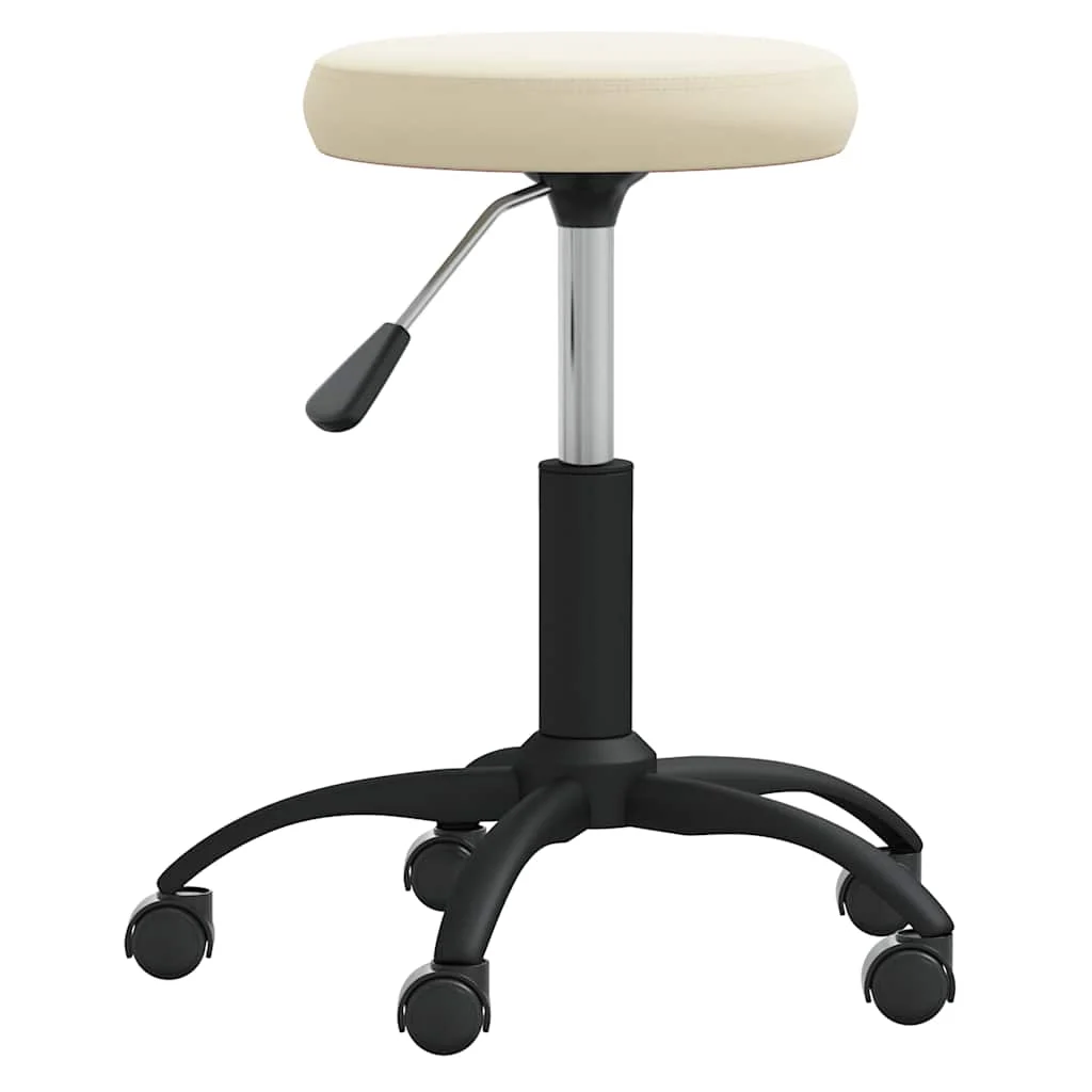 Chaise de bureau pivotante 31 x 54 cm crème velours – vue de côté