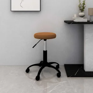 Chaise de bureau pivotante 31 x 54 cm marron velours – vue d’ensemble