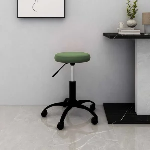 Chaise de bureau pivotante 31 x 54 cm vert foncé velours – vue d’ensemble