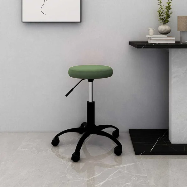 Chaise de bureau pivotante 31 x 54 cm vert foncé velours – vue d’ensemble