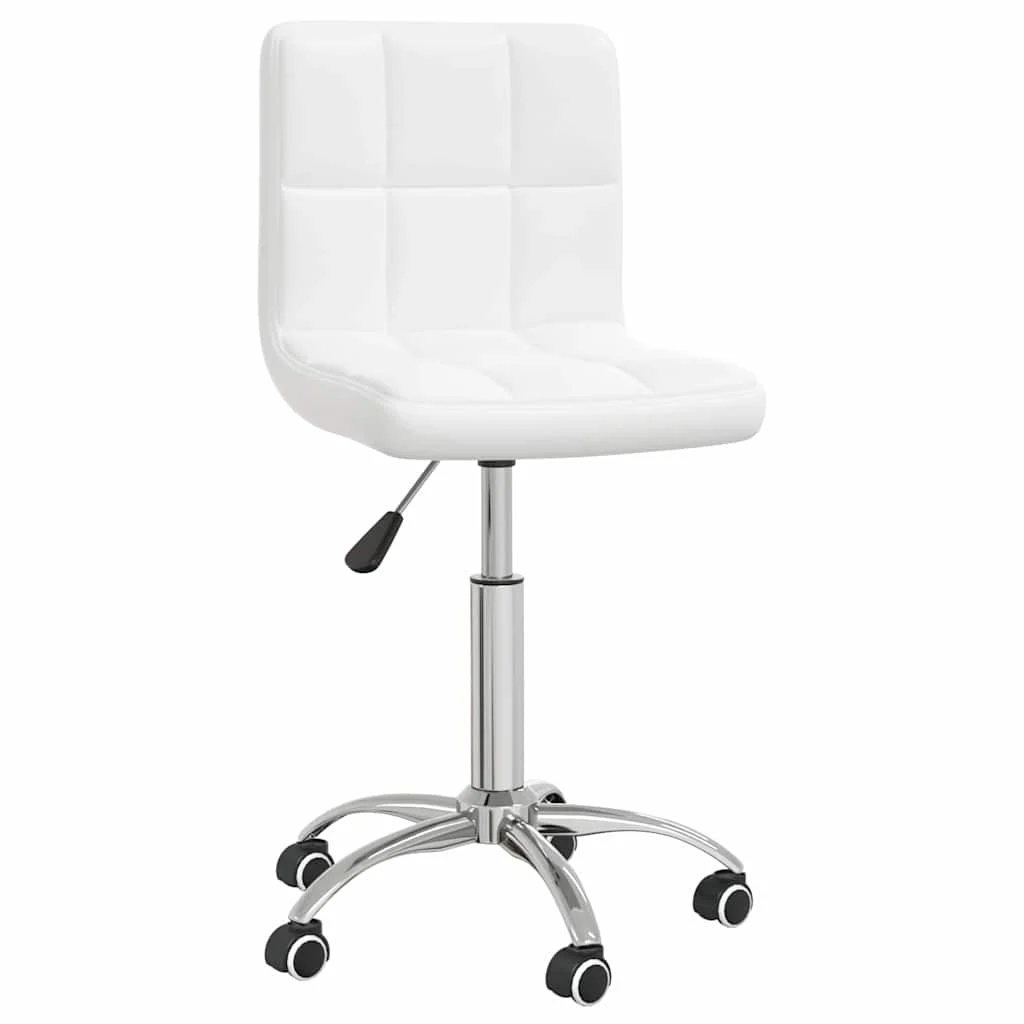 Chaise de bureau pivotante 40 x 47 x 86 cm blanc similicuir – vue de face