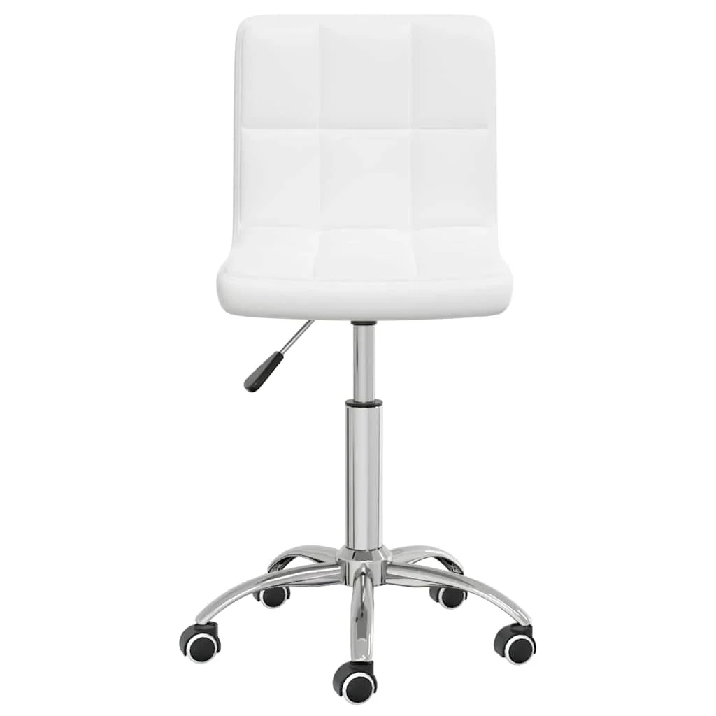 Chaise de bureau pivotante 40 x 47 x 86 cm blanc similicuir – vue de côté