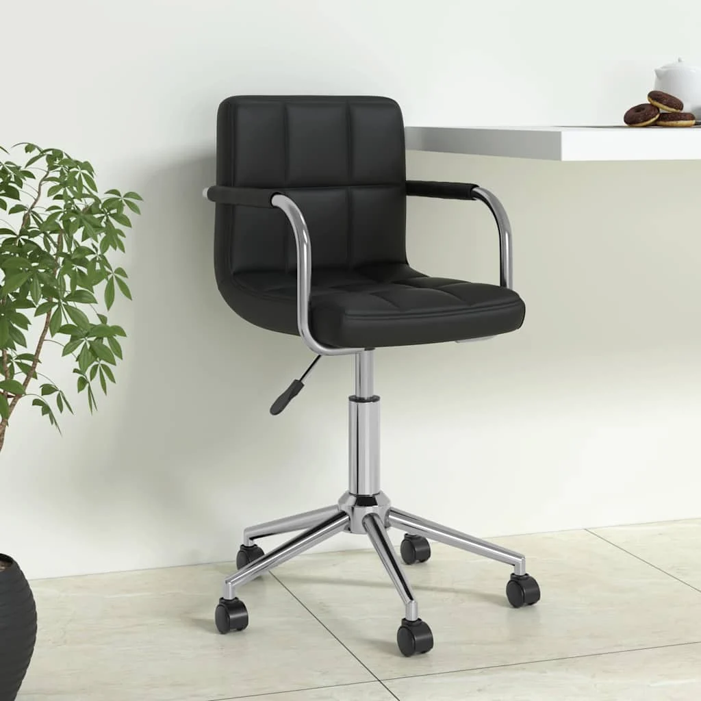 Chaise de bureau pivotante 48 x 47 x 86 cm noir similicuir – vue d’ensemble