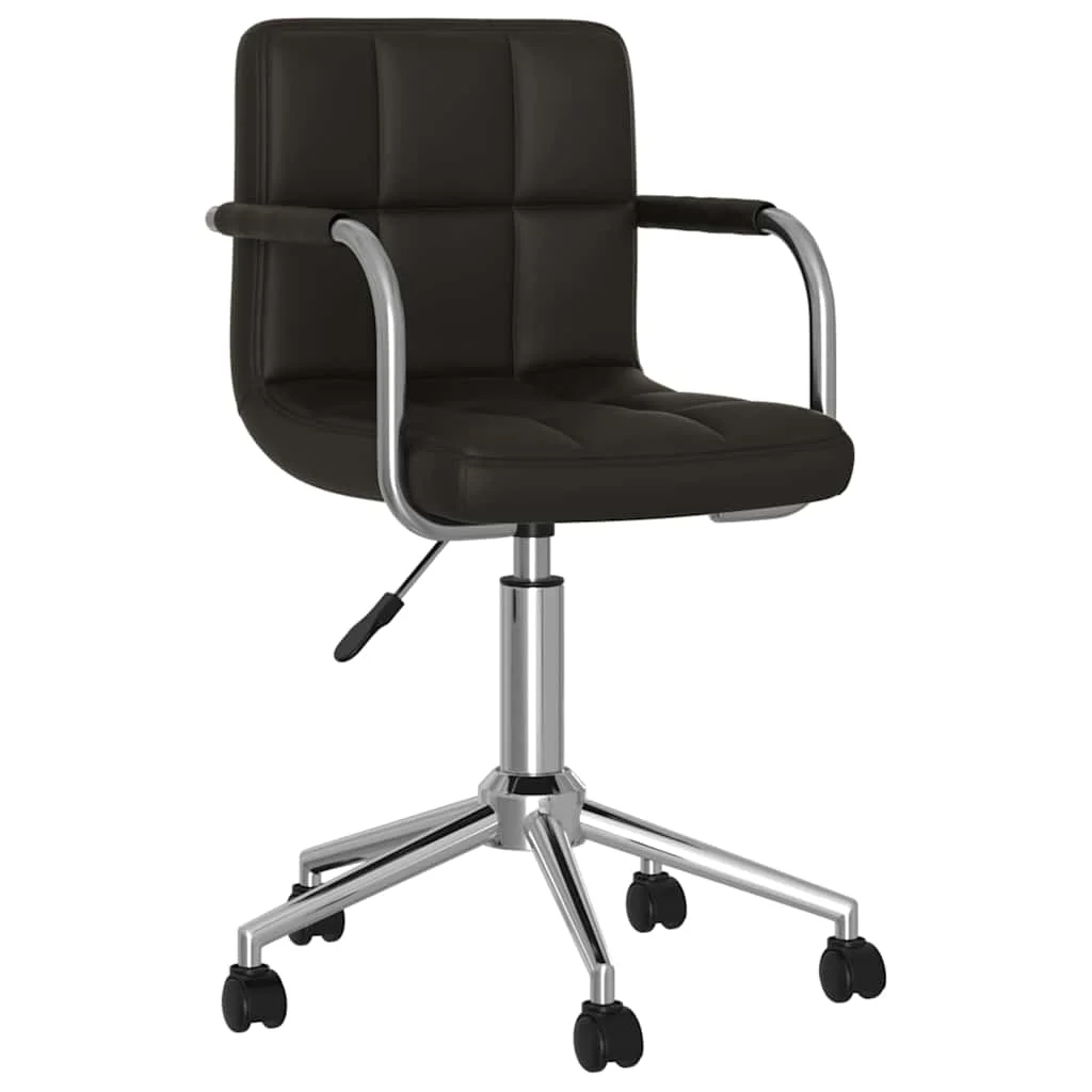 Chaise de bureau pivotante 48 x 47 x 86 cm noir similicuir – vue de face