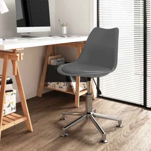 Chaise de bureau pivotante 48 x 58 x 89 cm gris similicuir – vue d’ensemble