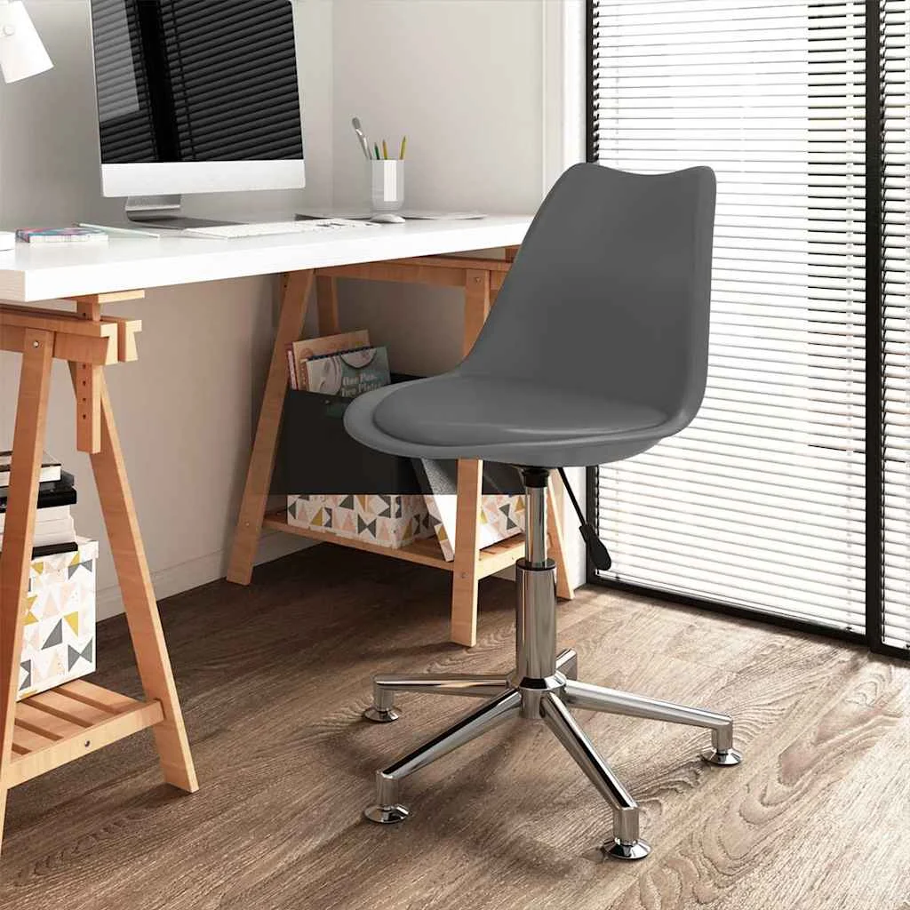 Chaise de bureau pivotante 48 x 58 x 89 cm gris similicuir – vue d’ensemble