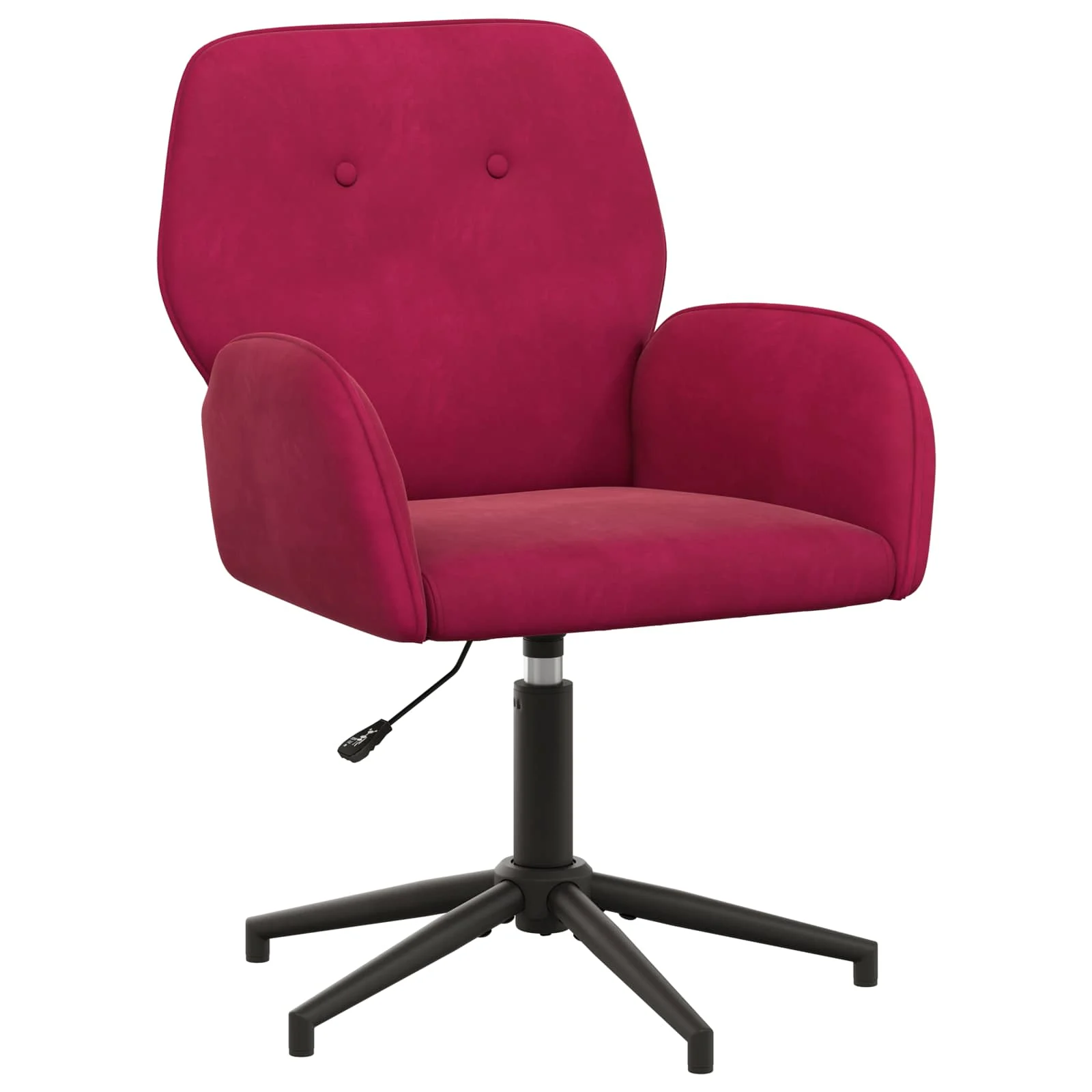 Chaise de bureau pivotante 54 x 55 x 90 cm bordeaux velours – vue de face