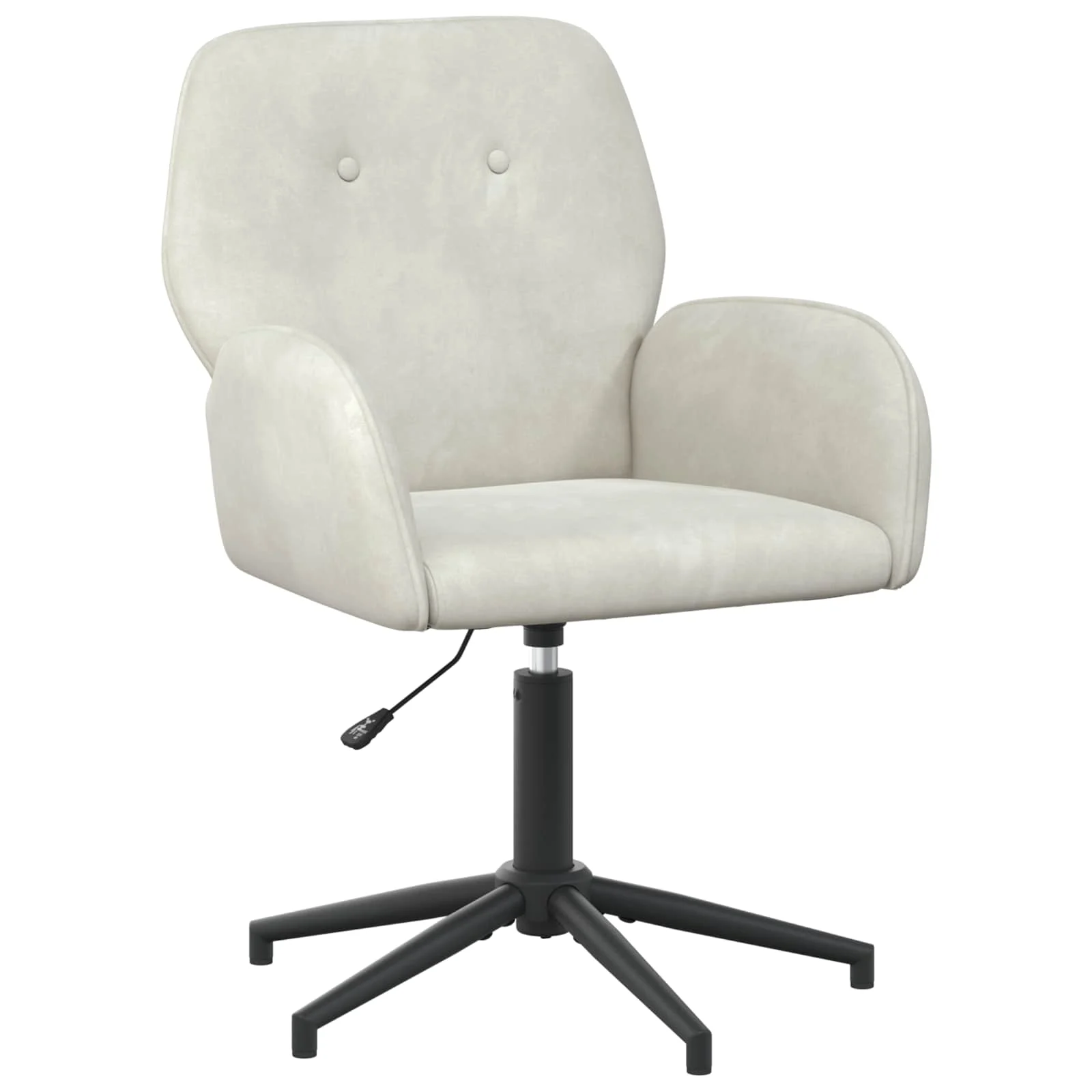 Chaise de bureau pivotante 54 x 55 x 90 cm crème velours – vue de face