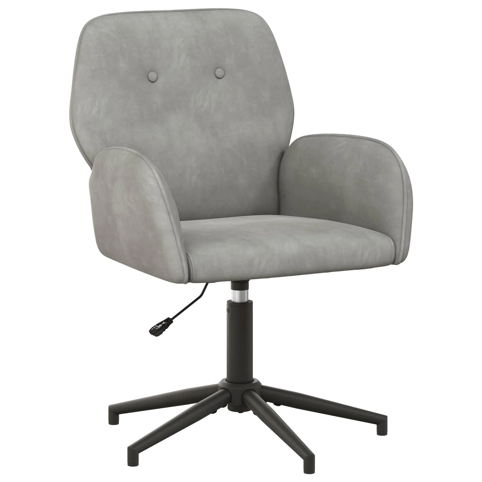 Chaise de bureau pivotante 54 x 55 x 90 cm gris clair velours – vue de face