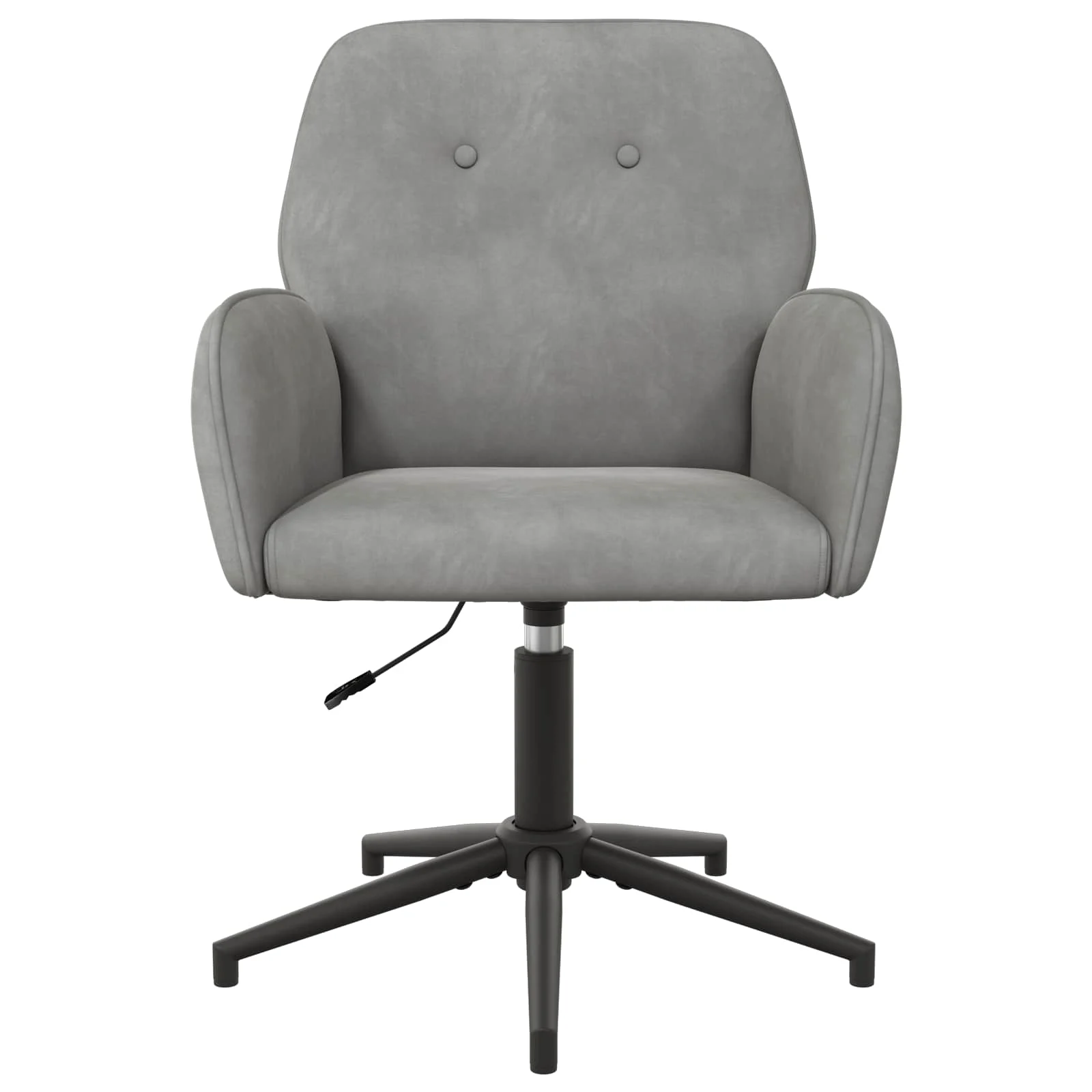 Chaise de bureau pivotante 54 x 55 x 90 cm gris clair velours – vue de côté
