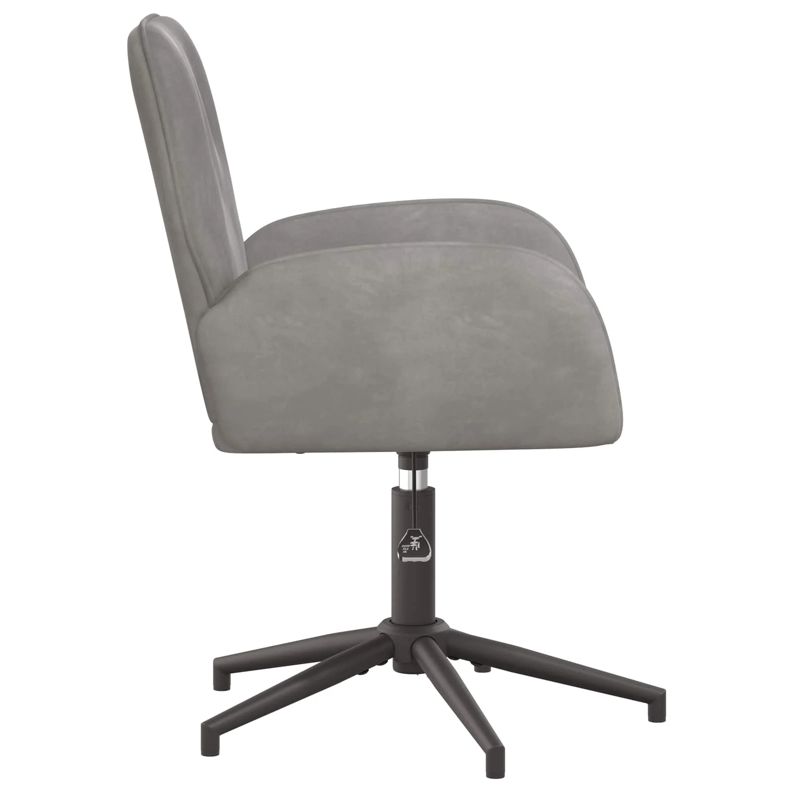 Chaise de bureau pivotante 54 x 55 x 90 cm gris clair velours – vue de détail