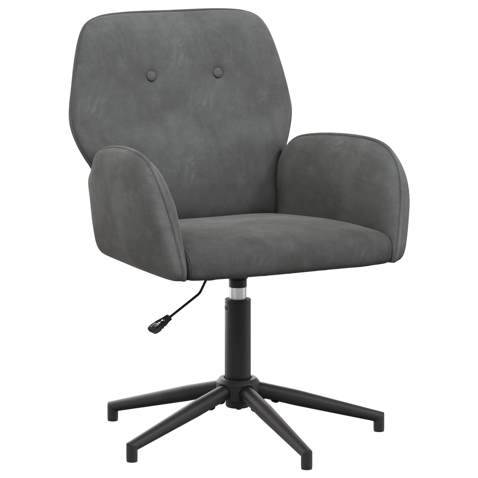 Chaise de bureau pivotante 54 x 55 x 90 cm gris foncé velours – vue de face