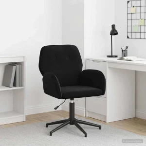 Chaise de bureau pivotante 54 x 55 x 90 cm noir velours – vue d’ensemble