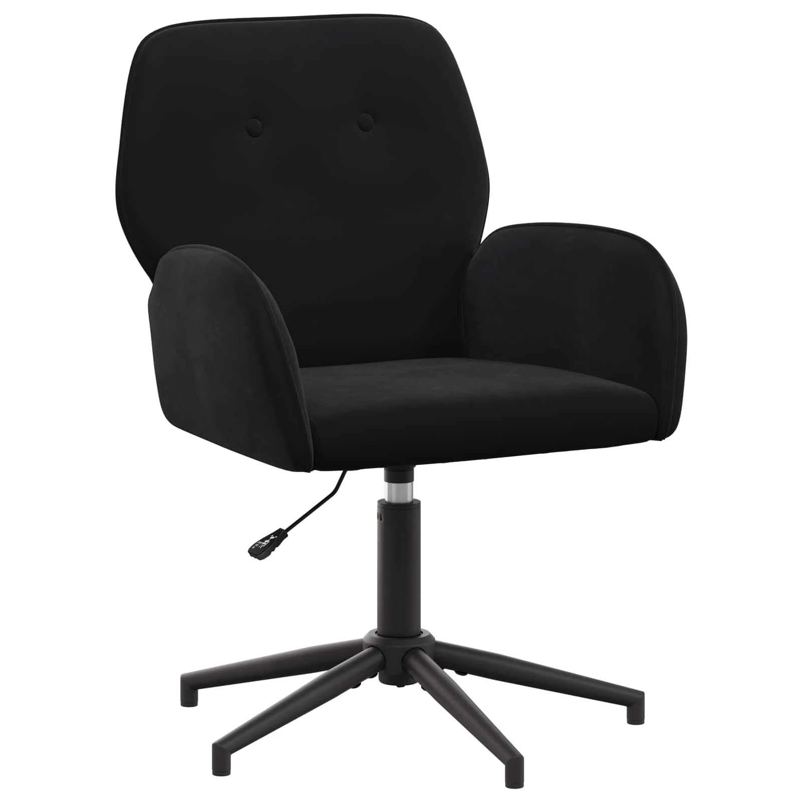 Chaise de bureau pivotante 54 x 55 x 90 cm noir velours – vue de face
