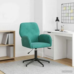 Chaise de bureau pivotante 54 x 55 x 90 cm turquoise velours – vue d’ensemble